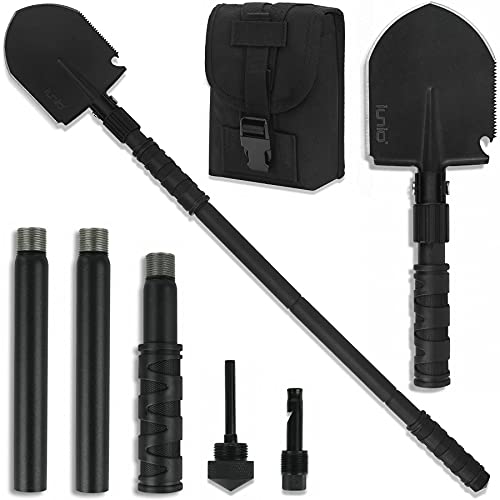iunio Camping Shovel,Shovel Folding, Portable, Multitool, Foldable Entrenching Tool, Collapsible Spade, for Backpacking, T...