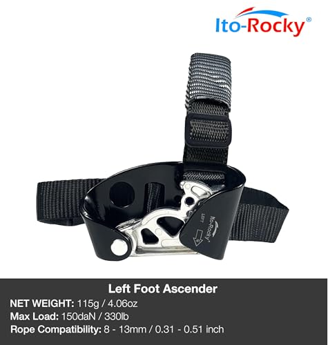 Ito Rocky Foot Ascender Riser - Rope Climbing Equipment for SRT Climbing & Tree Arborist Climbing Device
