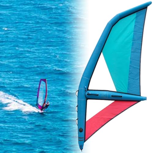 Inflatable Sail, Professional Inflatable Paddle Board with Rotatable Base and Visualization Window, Windsurfing