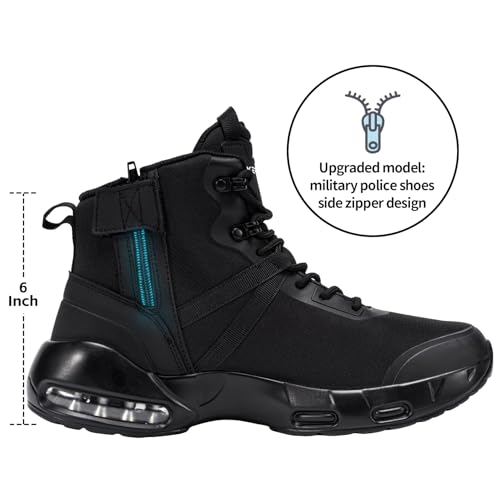 KEFUWU Military Tactical Boots Men Wide Waterproof 6 Inches Lightweight Durable Side-Zip Combat Boots Work Hiking Non Slip...