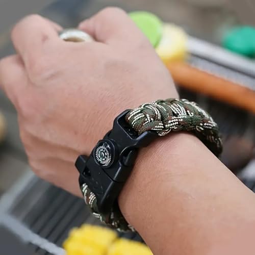 Multifunctional Braided Bracelet - Survival Wrist Rope with Whistle and Compass, Emergency Gear for Outdoor Adventures