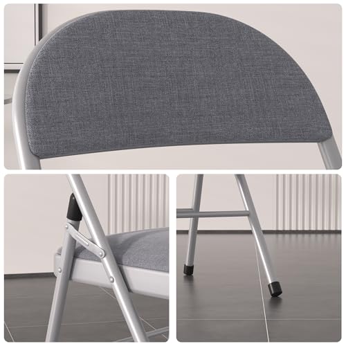 VECELO Folding Card Table Square and Chairs Set, Collapsible Legs & Portable for Indoor/Outdoor, Picnic, 5 Piece, Beige & ...