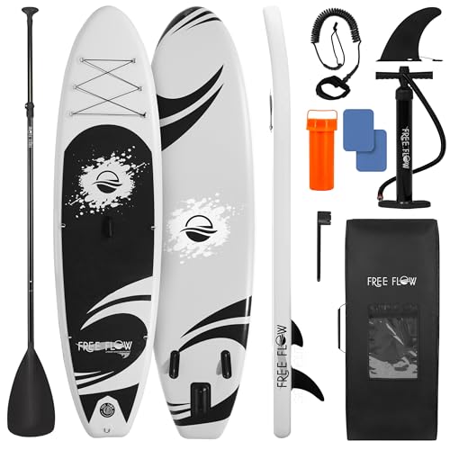SereneLife Stand Up Inflatable Paddle Board with Premium SUP Accessories – Wide Stable Design with Non-Slip EVA Deck Pad f...