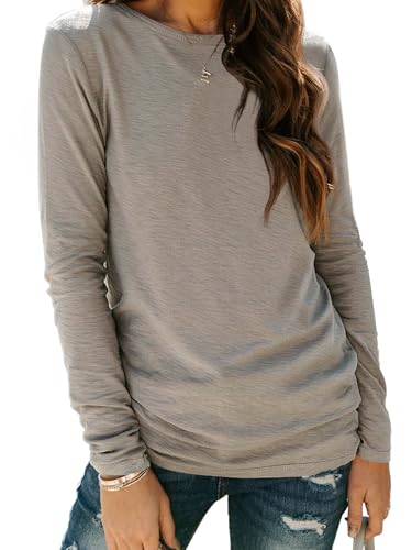 AUTOMET Women‘s Basic Long Sleeve Crewneck, Plus Size Winter & Spring Top, Casual Fall Tee for Teacher & Everyday Outfits