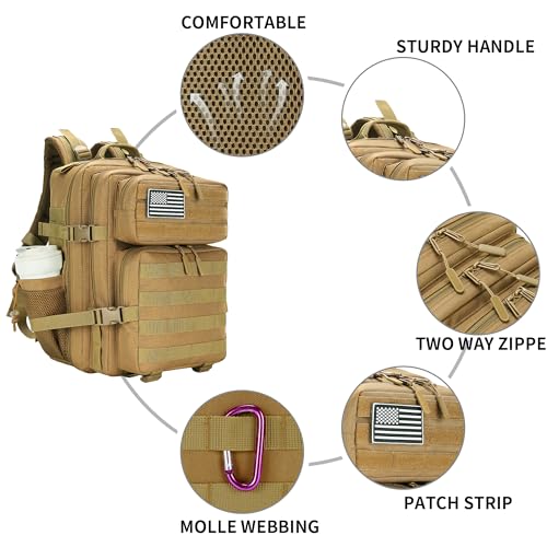 Lovelinks21 25L Military Tactical Backpack Small Assault Pack Molle Daypack for Men and Women for Work Travel Gym Outdoor ...
