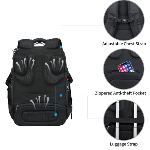 KROSER Friendly Travel Laptop Backpack 17.3 inch XXXL Gaming Backpack Water-Repellent College Daypack Business Backpack wi...