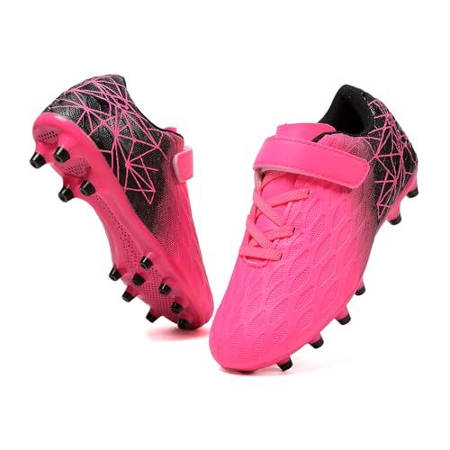 Skerxut Soccer Cleats, Kids Firm Ground Football Shoes, Boys Girls Athletic Outdoor