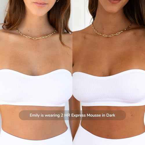 Loving Tan 2 HR Express Self Tanning Mousse, Dark - Streak Free, Natural, Professional Quality - 5+ Sunless Self Tanner Applications per Bottle, Cruelty Free, Naturally Derived DHA - 4 FL Oz