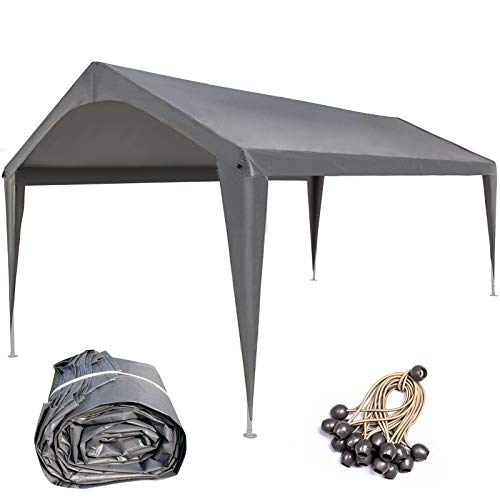 Sunnyglade 10x20 Feet Carport Replacement Top Canopy Cover with Fabric Pole Skirts and Accessories for Car Garage Shelter ...