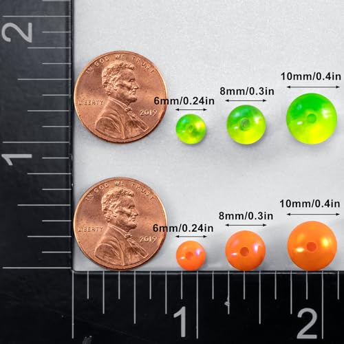 Alwonder 100-Pack Fishing Beads Holographic Beads for Fishing Rigs Lures Salmon Trout Steelhead Fish Bead Saltwater Freshw...