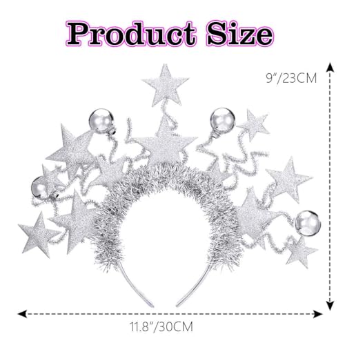 DRESBE Light Up Star Headband New Year LED Headbands Glow NYE Party Hair Accessories for Women
