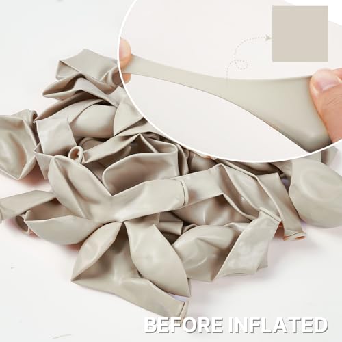 PartyWoo White Sand Balloons 51 pcs 12 Inch Beige Cream Ivory Off White Latex Helium Balloons for Wedding Bridal Graduatio...