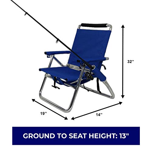 Tuscany Pro Backpack Fishing Chair - Portable Folding Ultra Light Chair with Padded Carrying Straps & Padded Lumbar Suppor...