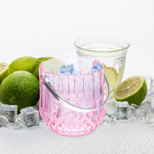 HOLIDYOYO Ice Bucket with Tongs,Plastic Ice Cube Container Beer Wine Chiller with Handle Beverage Tub Wine Bucket for Part...