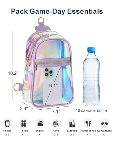 PACKISM Clear Bag for Stadium Events - Clear Crossbody Bag for Women Stadium Bag Sling Bag for Concert Sport Detachable Strap