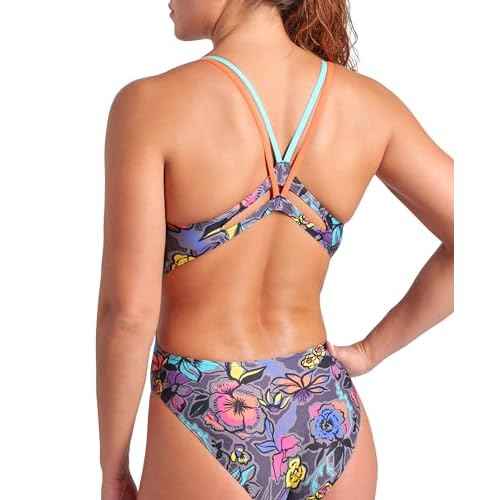 ARENA Women's Performance Vivid Repeat Swim Lace Plus Back One Piece Swimsuit