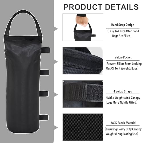 Eurmax USA Weight Capacity 112 LBS Extra Large Pop up Gazebos Weights Sand Bags for Pop up Canopy Tent Pergola Outdoor Ins...