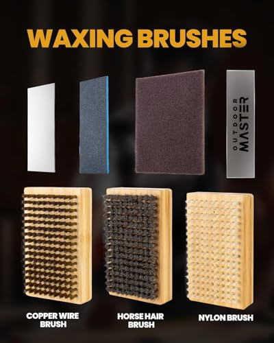 OutdoorMaster Ski Snowboard Tuning and Waxing Kit with Waxing Iron,Universal Wax,Edge Tuner,Brush,Wax Scraper,Ptex,Fixer S...