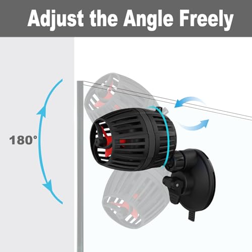 Carefree Fish Aquarium DC12V 10W Wave Maker 4 Level Adjustable Flow Rate Powerhead 1500Gph Wave Pump for 10~60Gal Freshwat...