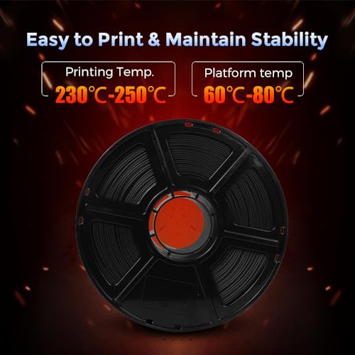 FLASHFORGE Carbon Fiber PETG Filament 1.75mm, Carbon Fiber PETG 3D Printer Filament, 1KG Spool Dimensional Accuracy +/- 0....
