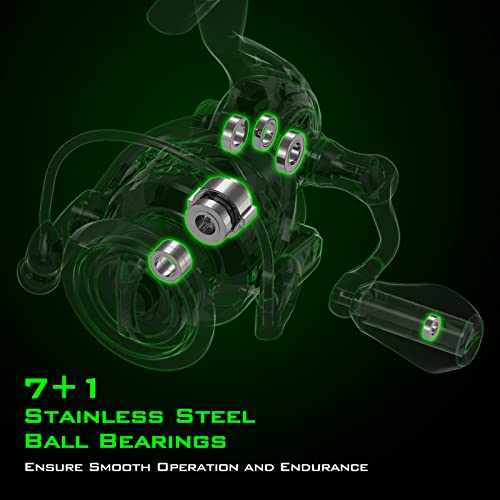 KastKing Zephyr Spinning Reel Green Size 2000 & KastKing Crixus Fishing Rods, Spinning Rod 6ft 6in-Medium - Fast-2pcs