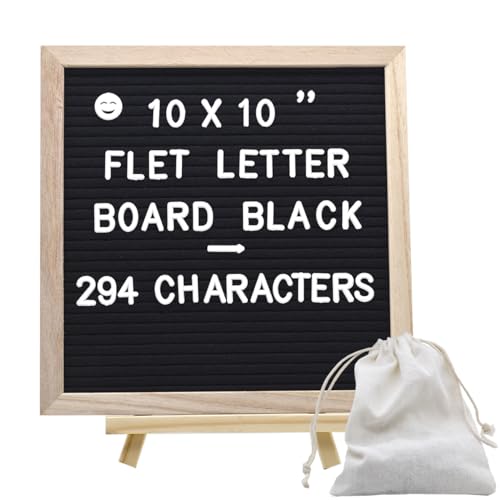 INTOMYTH Felt Letter Board with 294 Letters, Storage Bag and Stand, First Day of School Board, 10x10 Inches, Changeable Me...