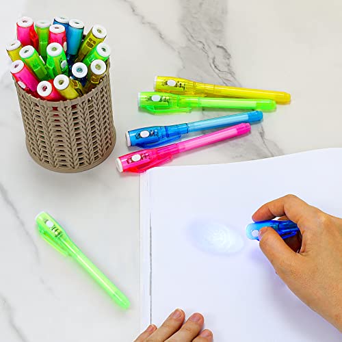 ENJOCASES 30 Pieces Invisible Ink Pen with UV Light Spy Pen Magic Marker Party Favors for kids 8 12 years Birthday Gifts C...