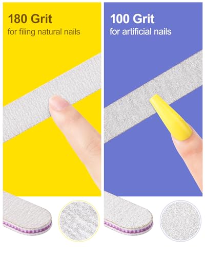 MORGLES Nail File and Buffer Blocks with Nail Care Kit, 13 Pcs Manicure Kit for Women with Milk and Honey Cuticle Oil and ...