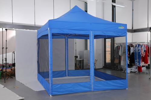 COBIZI Canopy Tent 10x10 Heavy Duty Pop Up Canopy with Sidewalls Waterproof,Easy to Set up Gazebo with Mosquito Netting Outdoor Mesh Screen Tents for Parties Wedding Party with Carry Bag, White