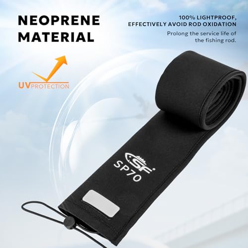 SF Neoprene Fishing Rod Sleeve Rod Cover for Casting, Spinning, Trolling Fishing Rods Protect Cover Floating Rods Storage ...