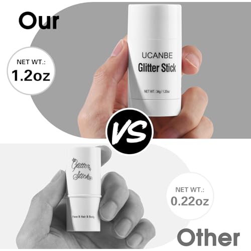 UCANBE White Body Glitter Stick for Singer Concerts Music Festivals, Face Glitter Makeup for Face Body Hair Eyes & Lips, C...