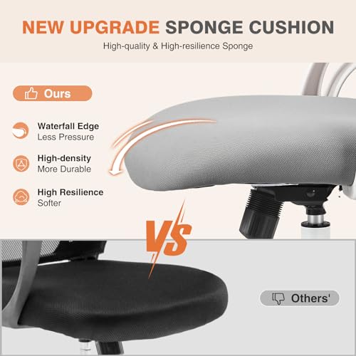 Sweetcrispy Home Office Desk Chair, Ergonomic High-Back Mesh Rolling Work Computer Chairs with Wheels and Adjustable Headr...