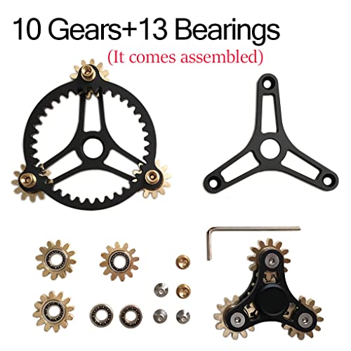 Pure Brass Fidget Spinner Gears Linkage Fidget Gyro Toy Metal DIY Hand Spinner Spins Long Time EDC Focus Meditation Break ...