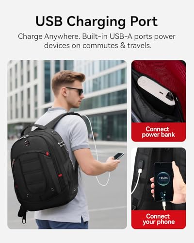 CROSSGEAR Large Travel Laptop Backpack 17.3" Water-resistant Daily Backpacks Durable Business Computer Bookbag Office Lapt...