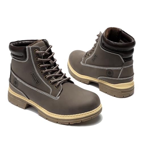 ANJOUFEMME Combat Work Hiking Boots for Women - Ladies Casual Waterproof Outdoor Boots, Walking Hiking Shoes, Backpacking ...