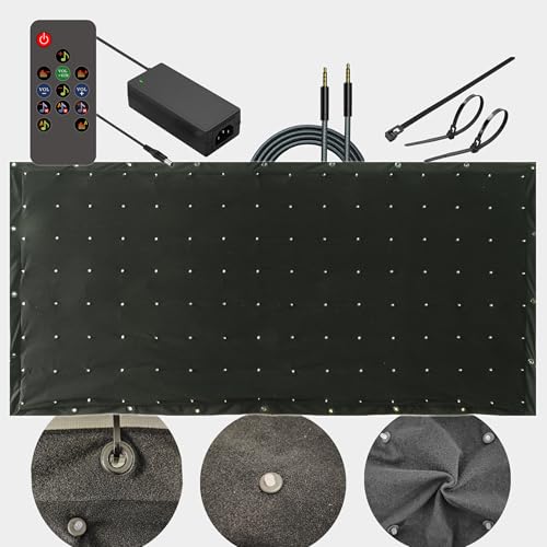 DJ Stage Light Pro 3.3x6.9ft LED Motion Drape Facade - Sound-Activated Rhythm Lights with Remote, 80+ Music Programs & 70 ...