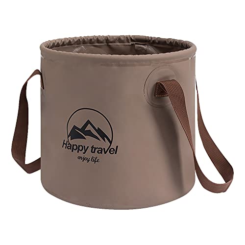 Collapsible Bucket 5-Gallon – Heavy-Duty PVC Folding Water Container with Handle – Portable Camping, Fishing, Gardening, P...