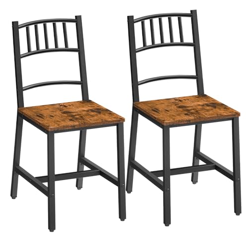 HOOBRO Kitchen Chairs Set of 2, Wooden Dining Room Chairs with Metal Frame, Dining Chairs with Back, Easy to Assemble, Far...