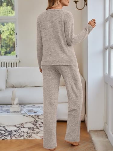 LILLUSORY Womens 2 Piece Lounge Sets Winter Outfits 2026 Sweatsuit Matching Pjs Airport Vacation Travel Fall Pajamas Fashion