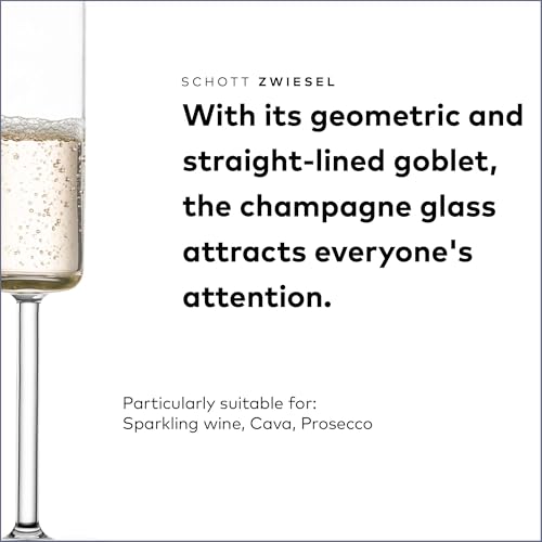 SCHOTT ZWIESEL Modo Champagne Glass (Set of 4), Champagne Glasses with Effervescent Point, Dishwasher-Safe Tritan Crystal ...