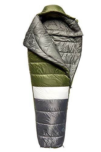 Sierra Designs Shut Eye 20 Degree Long Unisex Sleeping Bag - SierraLoft Synthetic Insulation, Mummy Style Camping & Backpa...