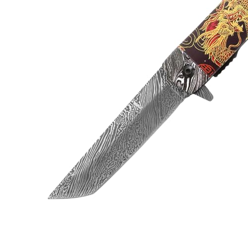 Snake Eye Tactical Every Day Carry Outdoor Survival Pocket Knife (Red Dragon)