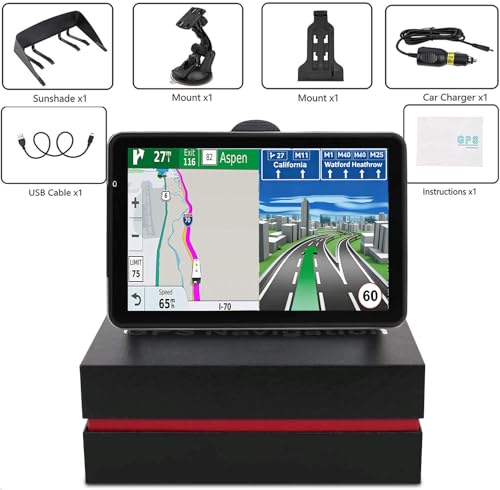 Car GPS Navigation, Latest 2025 Map 7-Inch GPS Navigation System for Car with Turn-by-Turn Directions, Touchscreen Displa...
