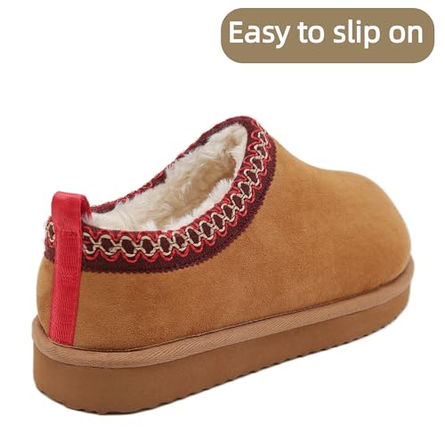 SMajong Women's Slippers Mens Platform Mini Boots Fuzzy House Slipper Fur Fleece Winter Home Shoes Indoor and Outdoor