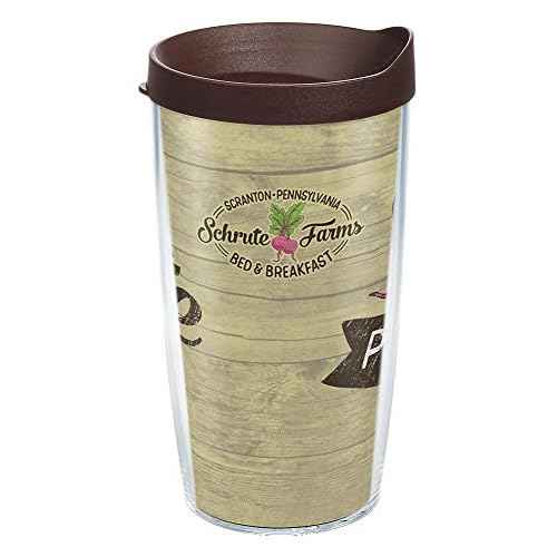 Tervis The Office Schrute Farms Made in USA Double Walled Insulated Tumbler Travel Cup Keeps Drinks Cold & Hot, 16oz, Classic