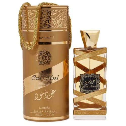 Lattafa for Unisex 3 Piece Eau de Parfum Gift Set (Maahir + Fakhar for Men + Oud Mood Elixir) 3.4 Ounce/100 ml each