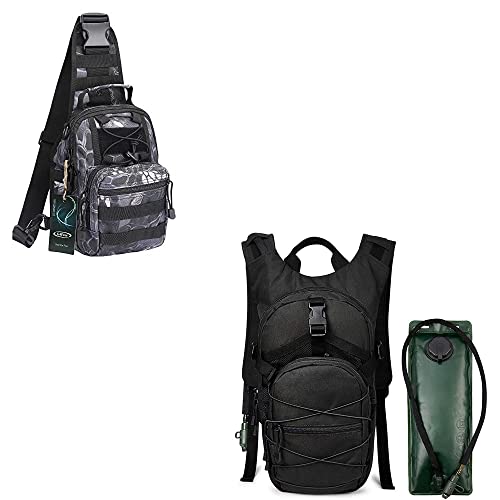 G4Free Outdoor Tactical Backpack with G4Free Hydration Pack Sports Runner Hydration Backpack