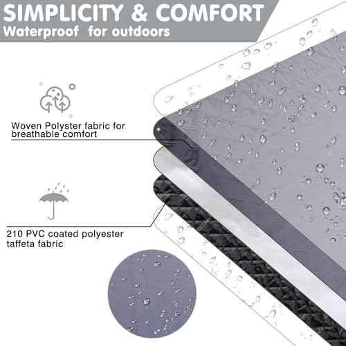 ALLBFENG Waterproof Picnic Blanket 80 * 60 in Portable with Carry Strap for Beach Mat or Family Outdoor Camping Party, Par...