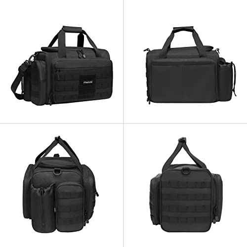 MOSISO Tactical Range Bag for Gun,Large Range Duffle for Pistols and Gear,Carrying Bag with Handle&Shoulder Strap for Handguns and Ammo, Soft Cases for Pistol for Shooting Range Outdoor Hunting, Black