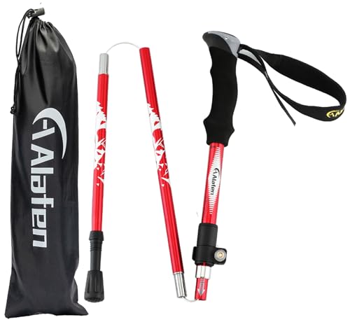 A ALAFEN Aluminum Collapsible Ultralight Travel Trekking Hiking Pole for Men and Women (Fits 5'3" - 6'2")